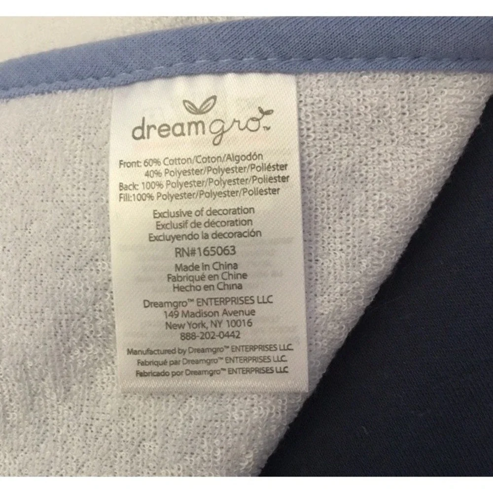 NEW Baby Burp Cloths 4pc Set Soft Absorbent Whales, Stripes, Solid DreamGro
